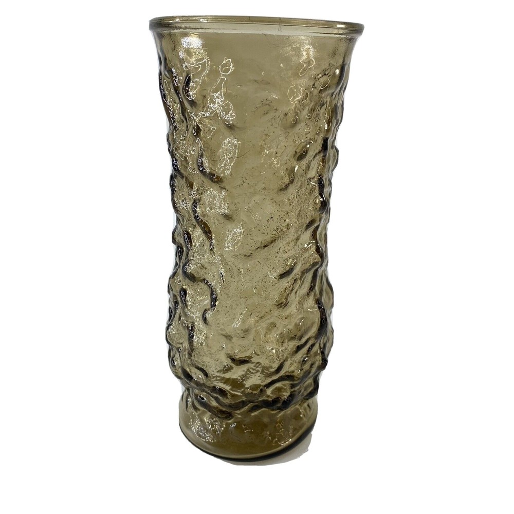 Crinkle Glass Vase Vintage 1960's E. O. Brody Co. Cleveland Ohio 8.75”‎